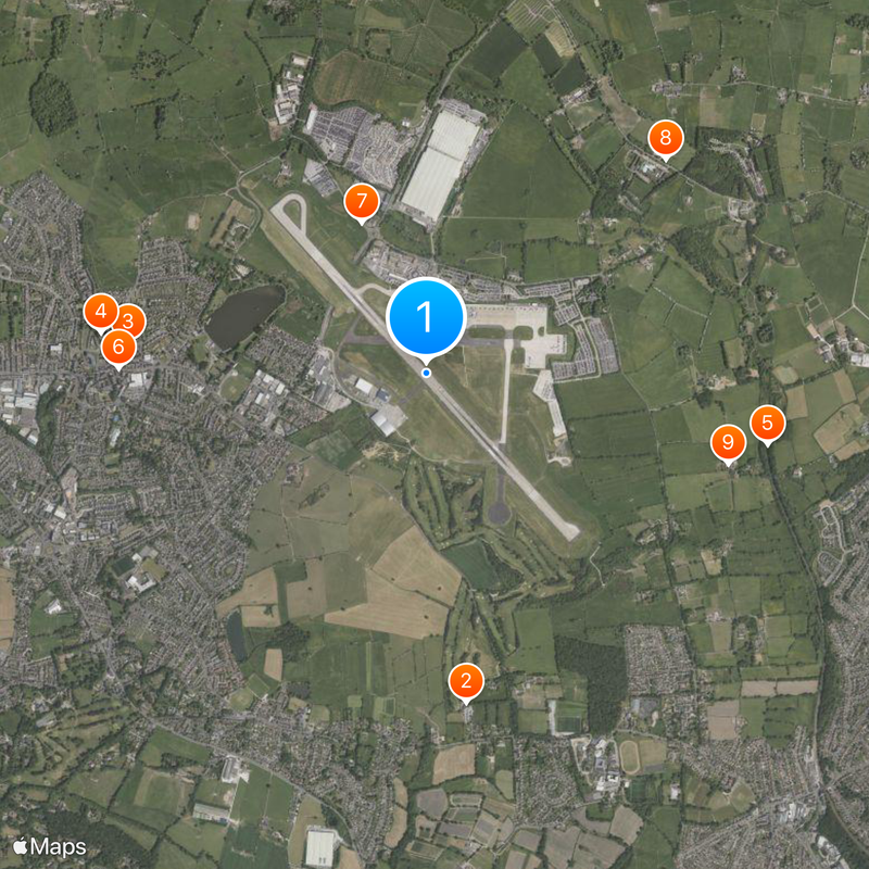 Leeds Bradford Airport Map
