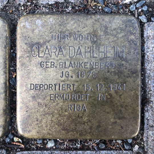 Stolperstein à la mémoire de Clara Dahlheim