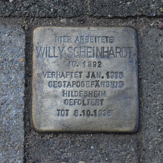 Stolperstein dedicated to Willy Scheinhardt