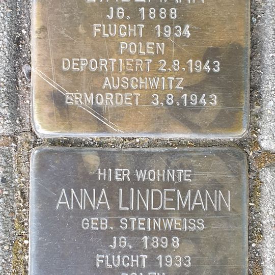 Stolperstein dedicated to Kathriel Lindemann