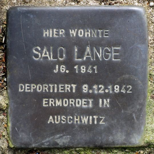 Stolperstein en memoria de Salo Lange