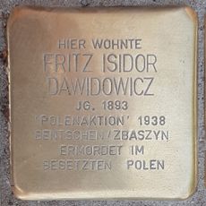Stolperstein en memoria de Fritz Isidor Dawidowicz