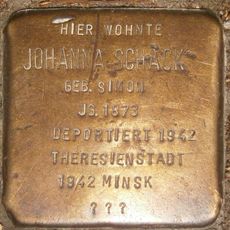 Stolperstein dedicated to Johanna Schack