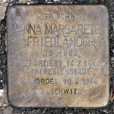 Stolperstein dedicated to Anna Margarete Friedländer