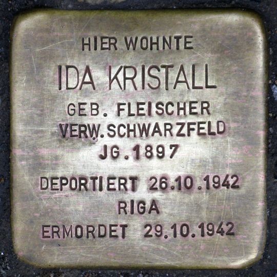 Stolperstein à la mémoire d’Ida Kristall