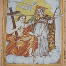 Ceramic panel of the Trinity at Mare de Déu de l'Olivar street