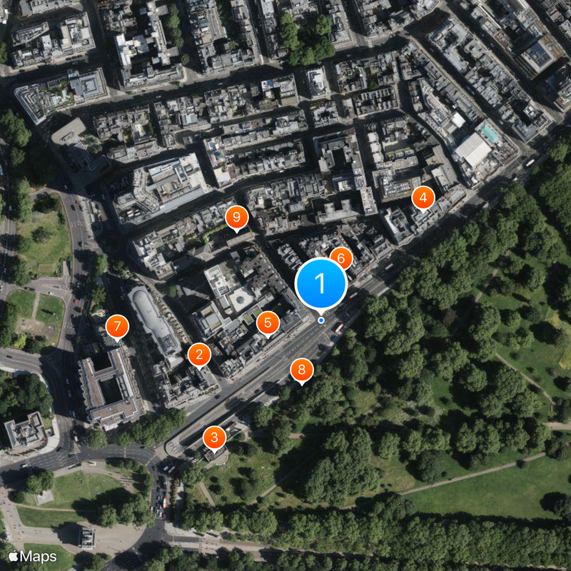 Down Street tube station Map
