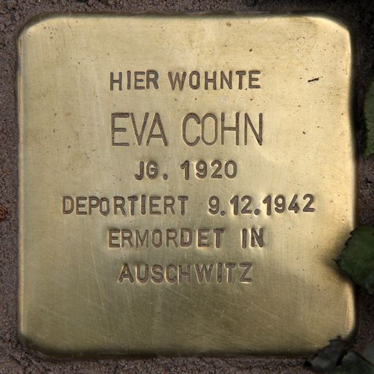 Stolperstein dedicated to Eva Cohn