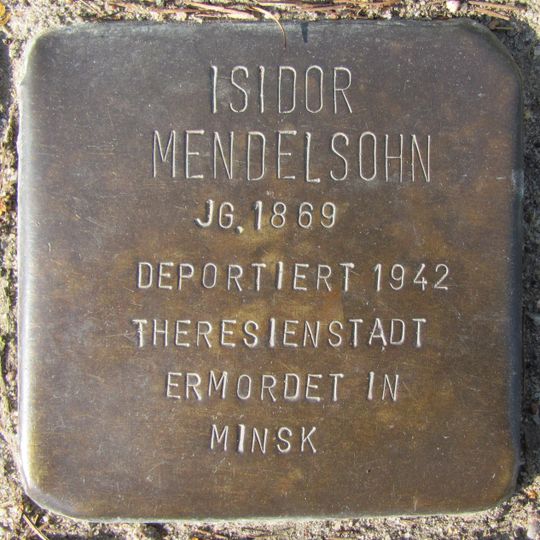 Stolperstein à la mémoire d’Isidor Mendelsohn