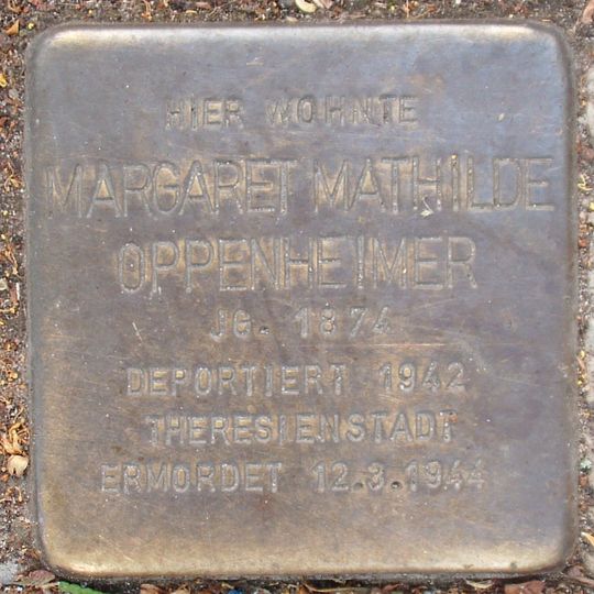 Stolperstein dedicated to Margaret Mathilde Oppenheimer