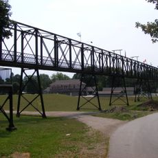 Overhead pedestrian bridge