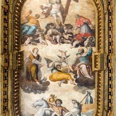 ''Cristo in Gloria, San Marco e Carlo Borromeo, la Fede, il Consiglio, Benaco con i frutti del lago'' (Dipinto a soffitto di Andrea Bertanza)