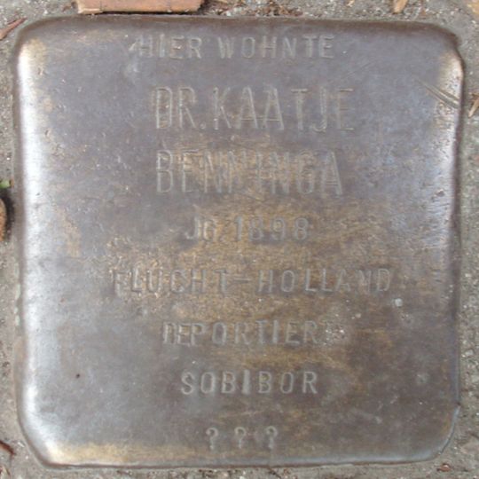 Stolperstein dedicated to Kaatje Benninga