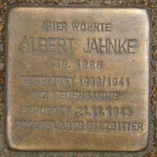 Stolperstein à la mémoire d’Albert Jahnke