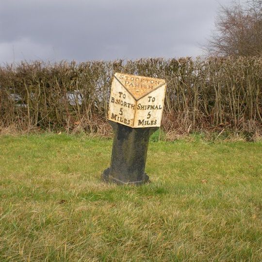 Milepost, Norton; opp. Primrose Cottage