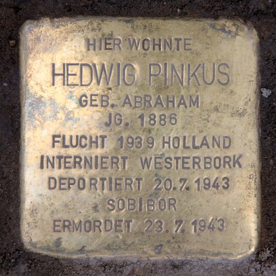 Stolperstein en memoria de Hedwig Pinkus