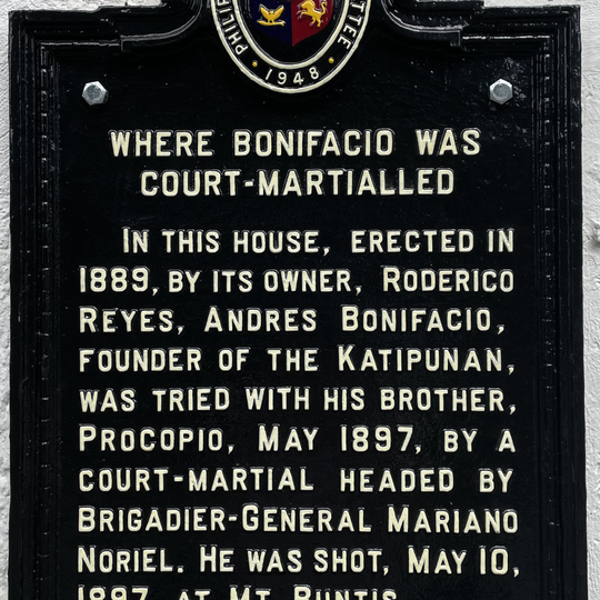 Where Bonifacio was Court-Martialled historical marker