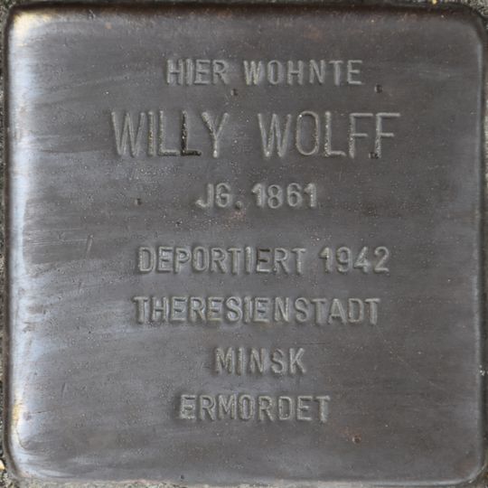Stolperstein dedicated to Willy Wolff