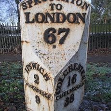 Milestone Number 67 Outside Avenue Lodge, Chantry Park