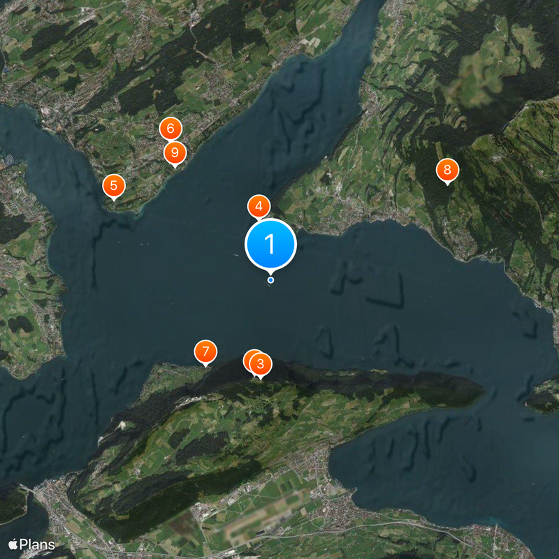 Jezioro Czterech Kantonów Mapa