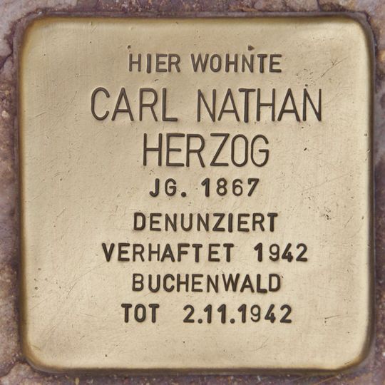 Stolperstein en memoria de Carl Nathan Herzog