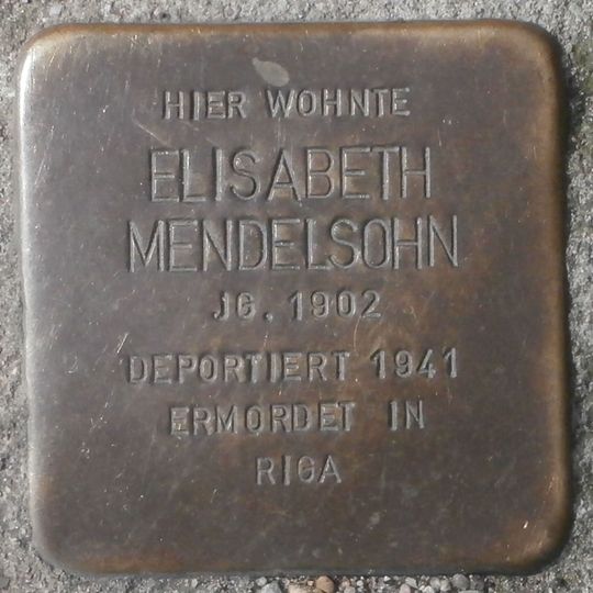 Stolperstein en memoria de Elisabeth Mendelsohn