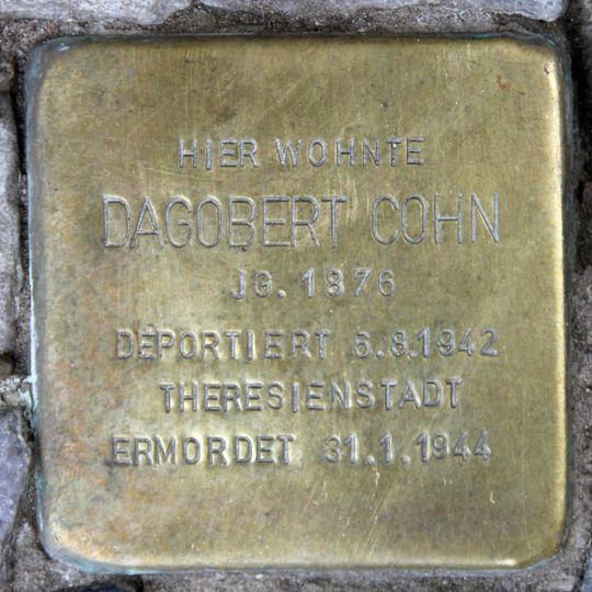 Stolperstein dedicated to Dagobert Cohn