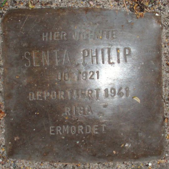 Stolperstein dedicated to Senta Philip