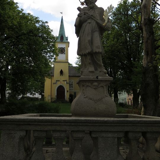 Statue of Saint John of Nepomuk on the square in Vyšší Brod