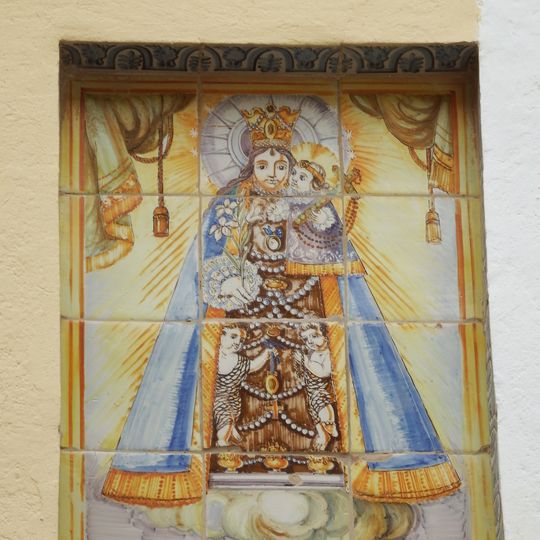 Ceramic panel of Our Lady of the Forsaken at Santa Anna street