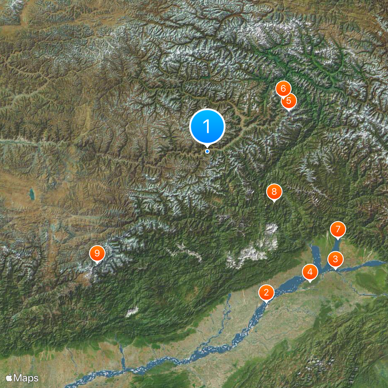 Yarlung Tsangpo River Map