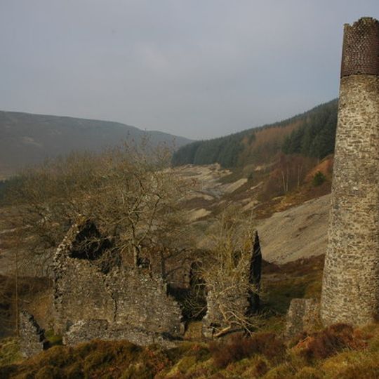 Engine house and chimney at Rhandirmwyn lead-mine