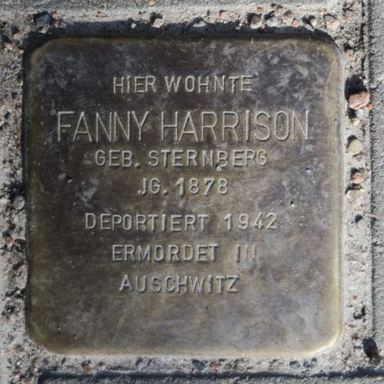 Stolperstein dedicated to Fanny Harrison