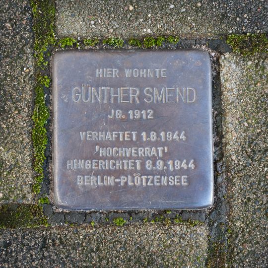 Stolperstein en memoria de Günther Smend