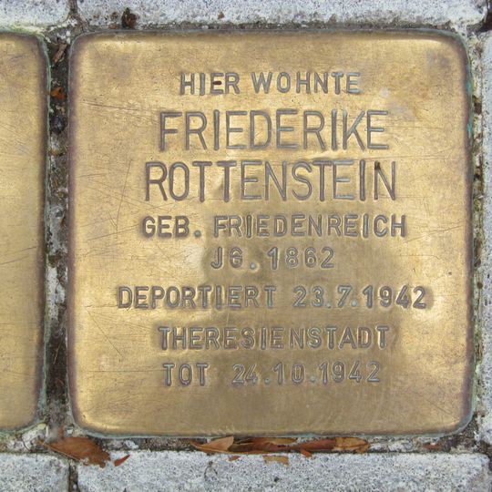Stolperstein dedicated to Frederike Rottenstein