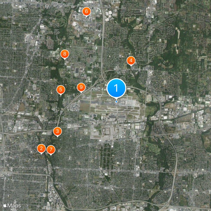 John Glenn Columbus International Airport Map