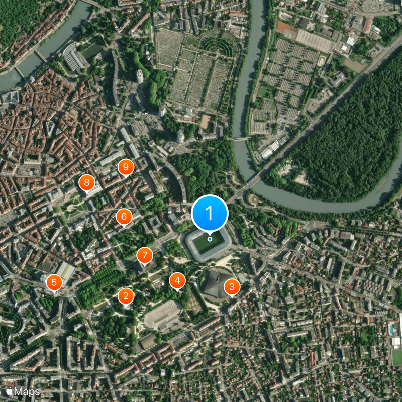 Stade des Alpes Map