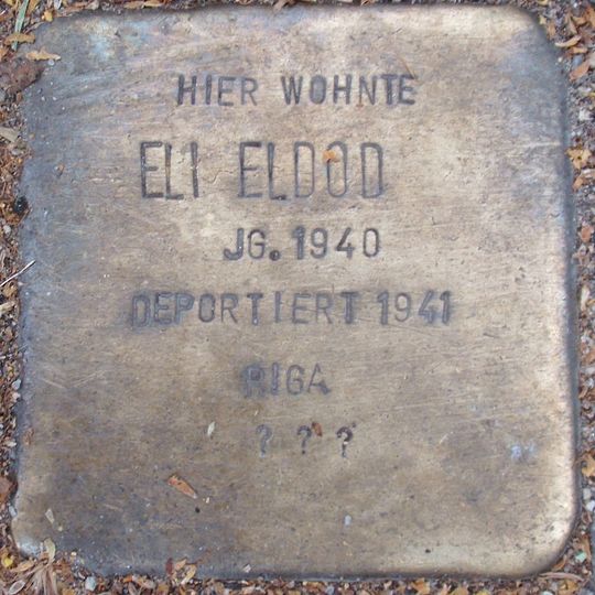 Stolperstein dedicated to Eli Eldod