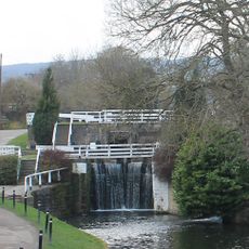 Leeds And Liverpool Canal Two Rise Locks With Overflow Channel Dowley Gap