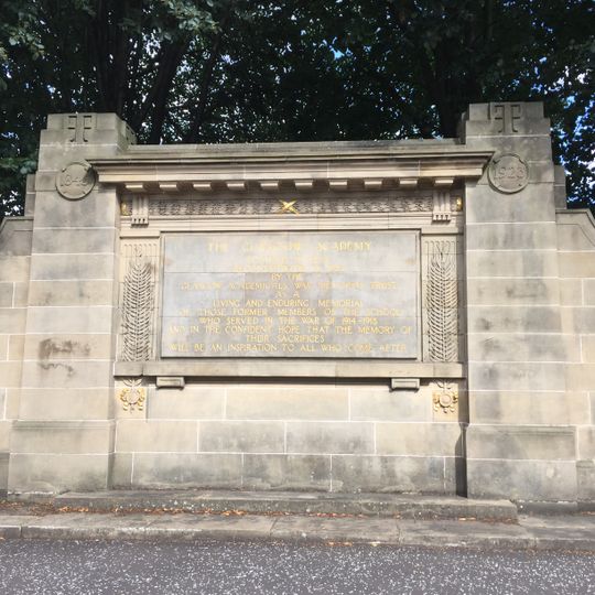 Colebrooke Street, Glasgow Academy War Memorial