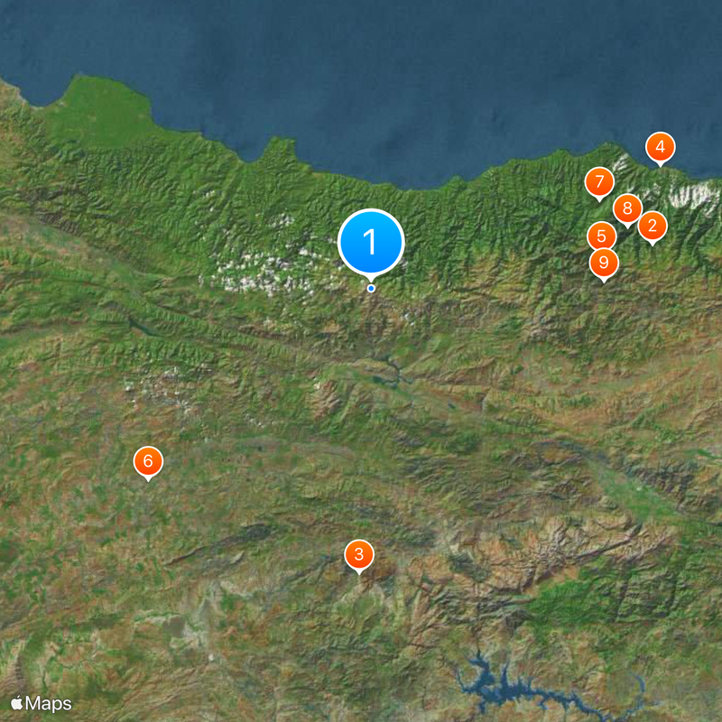 Monti del Ponto Mappa