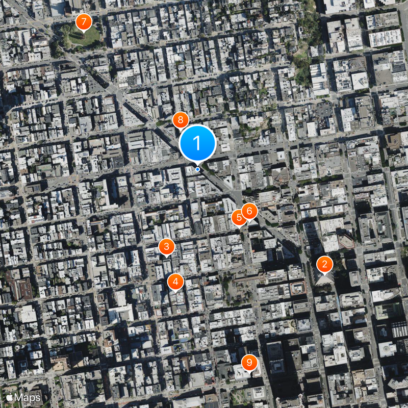 City Lights Bookstore Karte