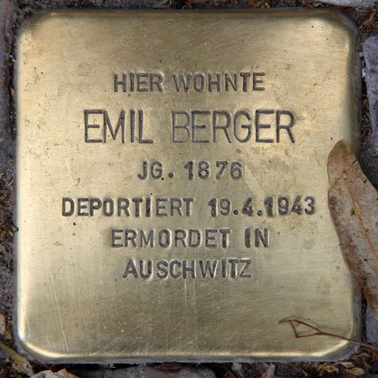 Stolperstein dedicated to Emil Berger