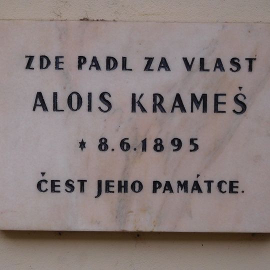 Plaque to Alois Krameš