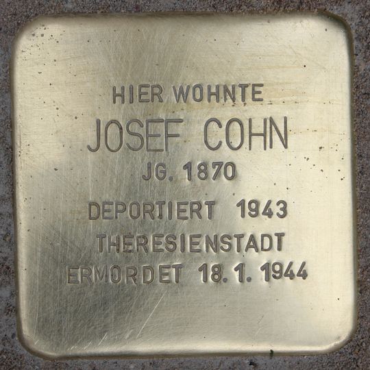 Stolperstein en memoria de Josef Cohn