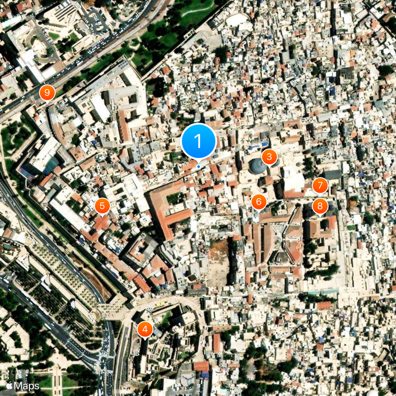 Chiesa greco-ortodossa di Gerusalemme Mappa