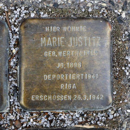 Stolperstein à la mémoire de Marie Justitz