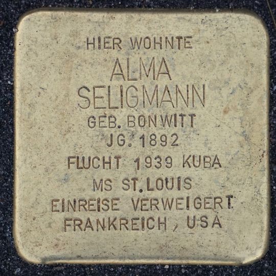 Stolperstein en memoria de Alma Seligmann