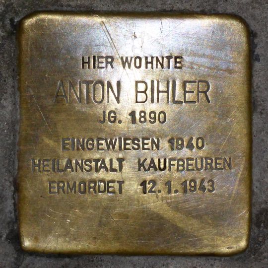 Stolperstein à la mémoire d’Anton Bihler