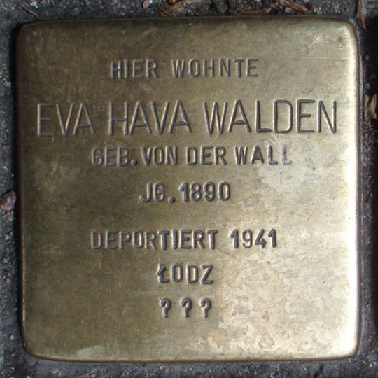 Stolperstein dedicated to Eva Hava Walden